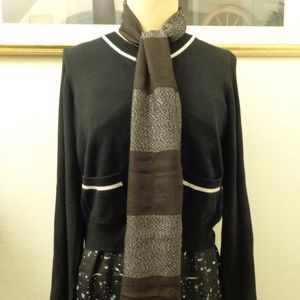 Tex by MaxAzria Dark Brown & Silver Fashion Scarf